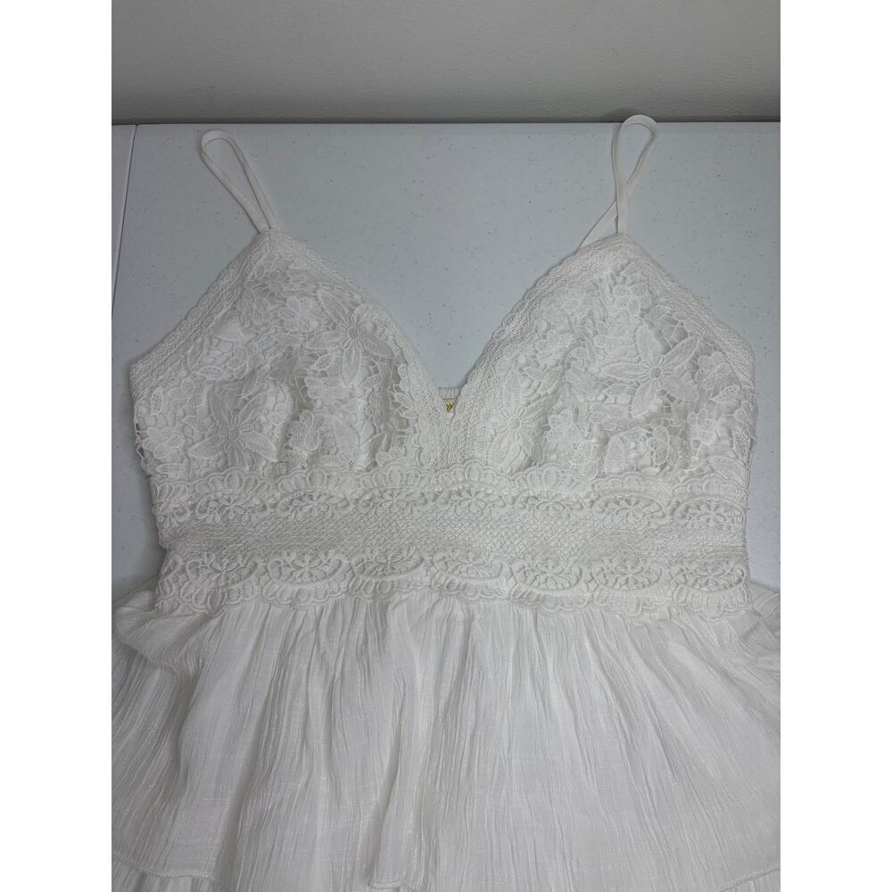 Rebellion Again Tiered Baby Doll Dress Women's L Lace Bodice Festival Coquette - Picture 4 of 13